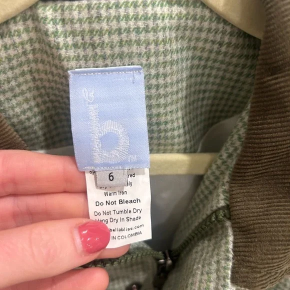 Bella Bliss Green and Brown Checkered Jacket Wool Excellent Condition! - Picture 4 of 5